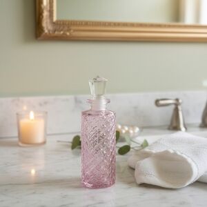 Elegant Pink Glass Textured Bottle